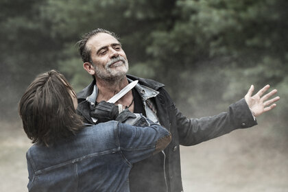 Lauren Cohan as Maggie Rhee, Jeffrey Dean Morgan as Negan in The Walking Dead: Dead City Season 1