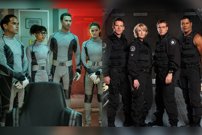 A split of the casts of The Ark and Stargate SG-1.