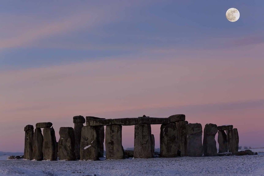 The full Moon over Stonehenge