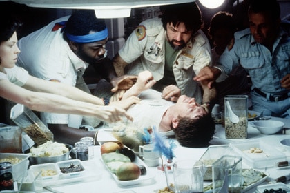 Alien chestburster scene