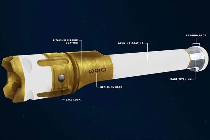 Illustration of a Mars sample tube