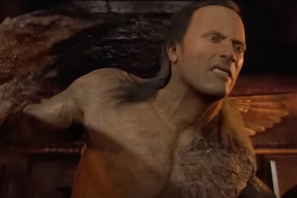 Scorpion King (Dwayne Johnson) scowls in The Mummy King Returns (2001).